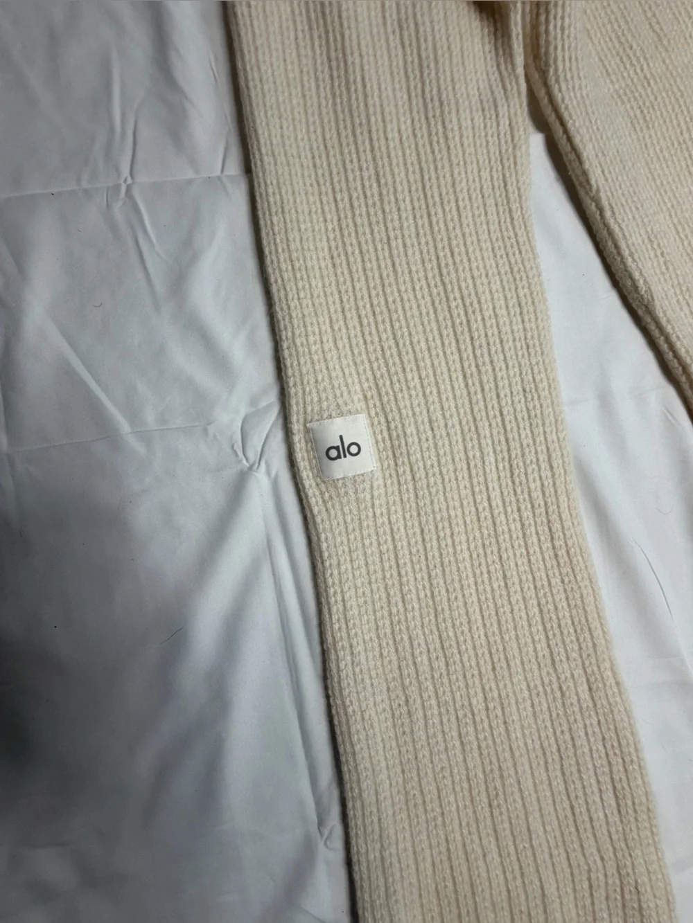 ALO Yoga Cream Wide-Leg Knit Pants